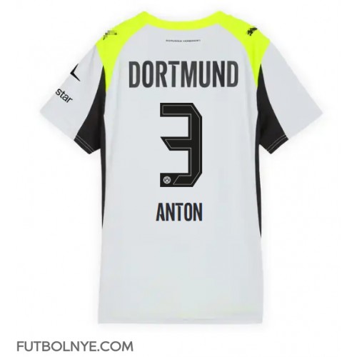 Camiseta Borussia Dortmund Waldemar Anton #3 Visitante Equipación para mujer 2025-26 manga corta